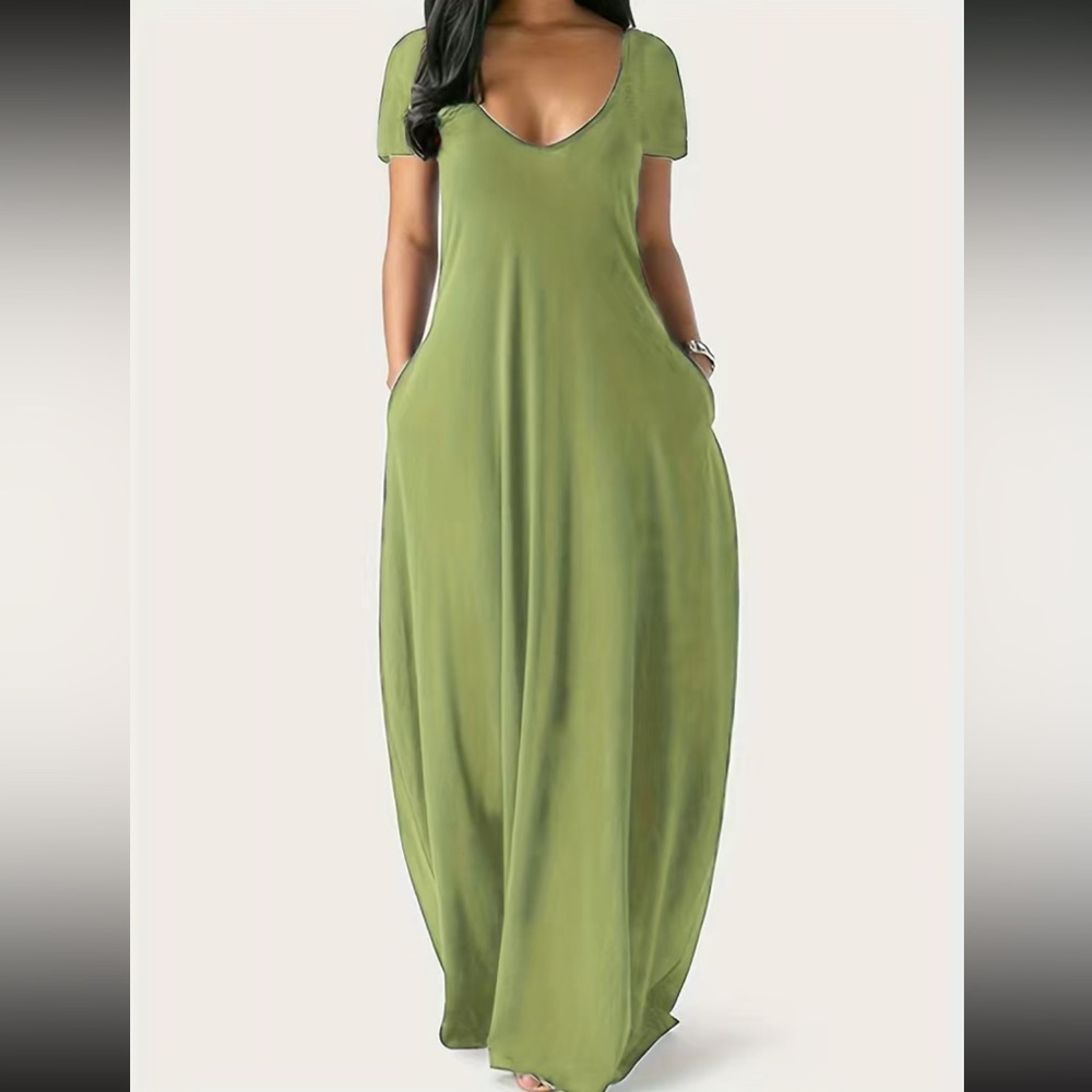 Boho side pockets comfy maxi dress - Picture 1 of 16